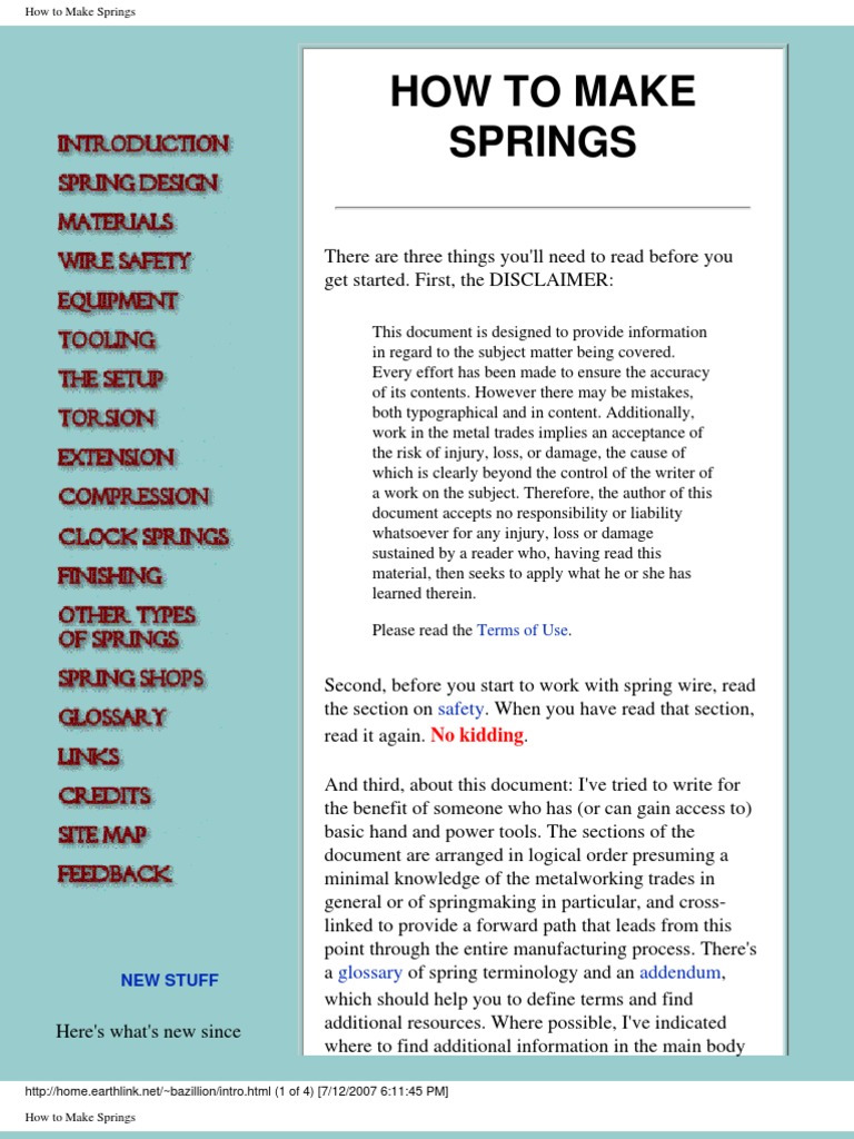 How To Make Springs Web in PDF | PDF | Wire | Mechanical Engineering