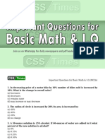 Important Questions for Basic Math I.Q (MCQs)