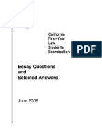 Essay Questions and Selected Answers: June 2009
