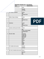 Recommended Vendor List - Electrical: Slno Product Manufacturer