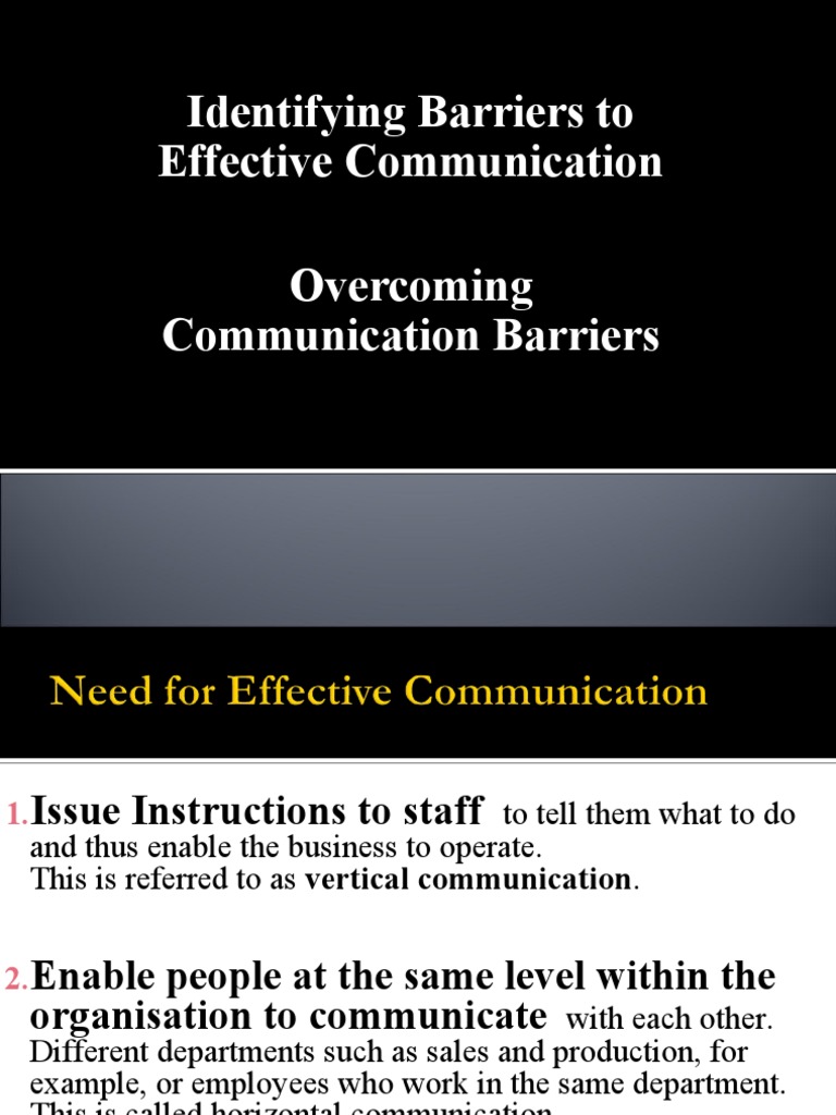 Breaking Communication Barriers | PDF | Nonverbal Communication ...