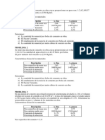 Problemas Propuestos de Factor Cemento, Rendimiento