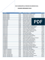 Admision Fase I 2011