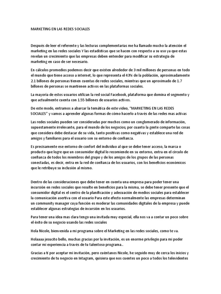 Estrategias de Marketing en Redes Sociales | PDF | Servicio de redes ...
