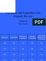 Exponents and Logarithms Jeopardy Review