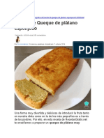 Receta Queque de Plátano