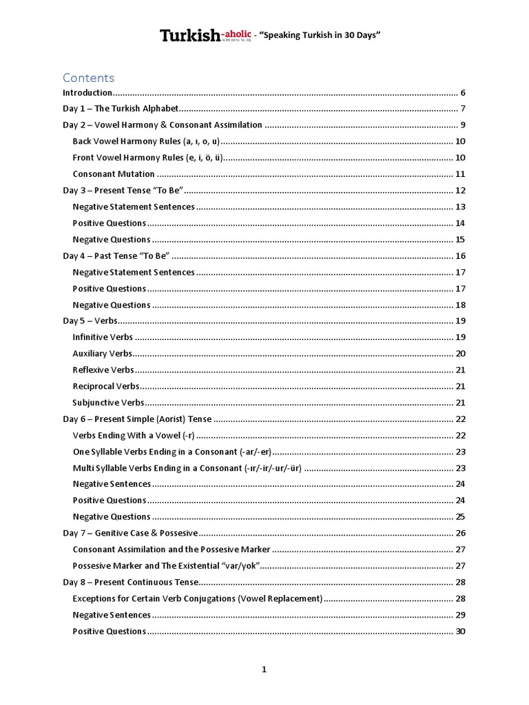 Speaking Turkish in 30 Days Update 1.0 | PDF | Linguistics | Semiotics