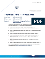 Technical Note - TN 083: 2016: Subject: Withdrawal of Legacy Railcorp Signalling Set To Work Manuals