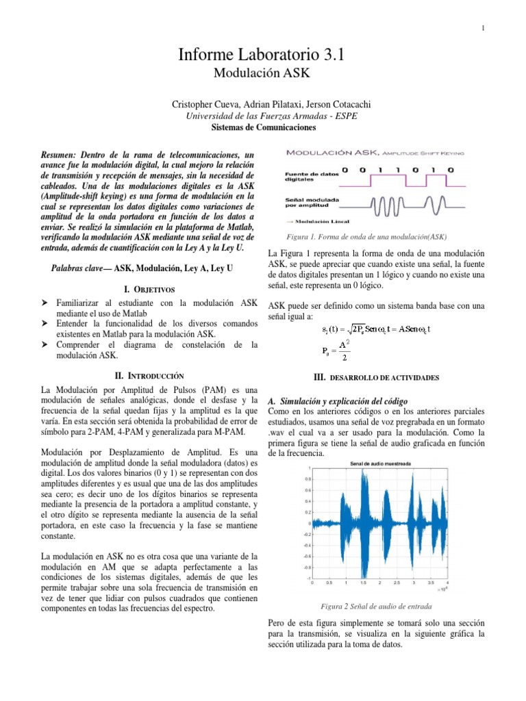 Simulación de Modulación ASK en Matlab | PDF | Modulación | Ingeniería ...