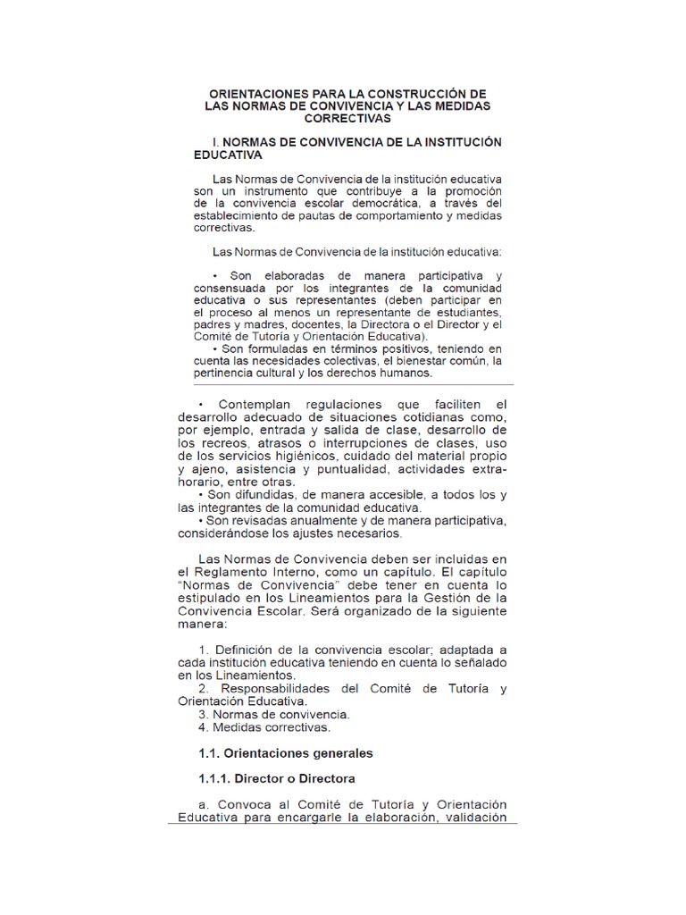 05.0. Orientaciones para La Construcción de Las Normas de Convivencia y ...