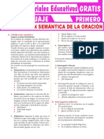 Clasificación Semántica de La Oración para Primer Grado de Secundaria