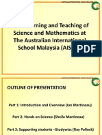 The Learning and Teaching of Science and Mathematics at The Australian International School Malaysia (AISM)