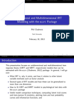 Unidimensional and Multidimensional IRT Modeling With The Mirt Package