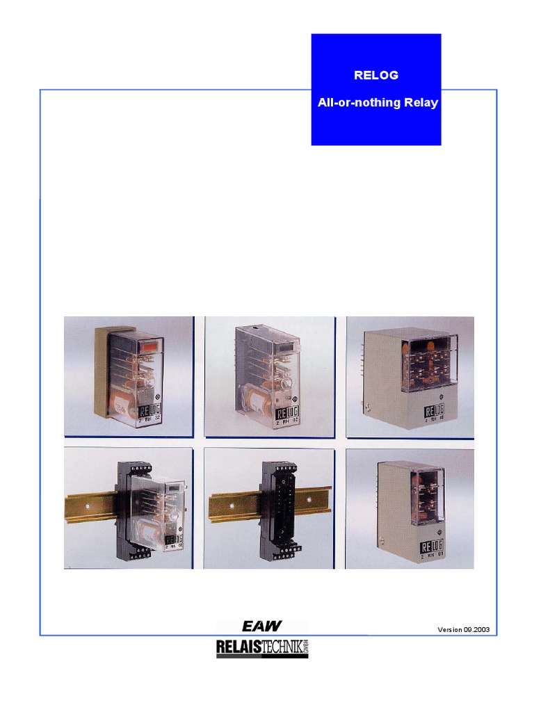 RELOG All-or-Nothing Relay Overview | PDF | Electric Arc | Relay