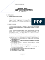 Memoria de Calculo Hidrosanitaria La Valvanera PDF