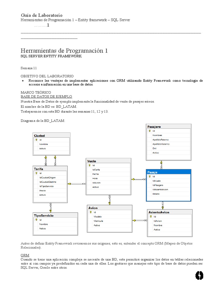 S11 - Entity Framework - SQL Server | PDF | Mapeo Relacional de Objetos ...