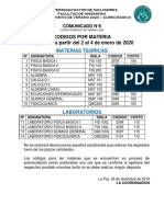 COM 8 Codigos Por Materia PDF