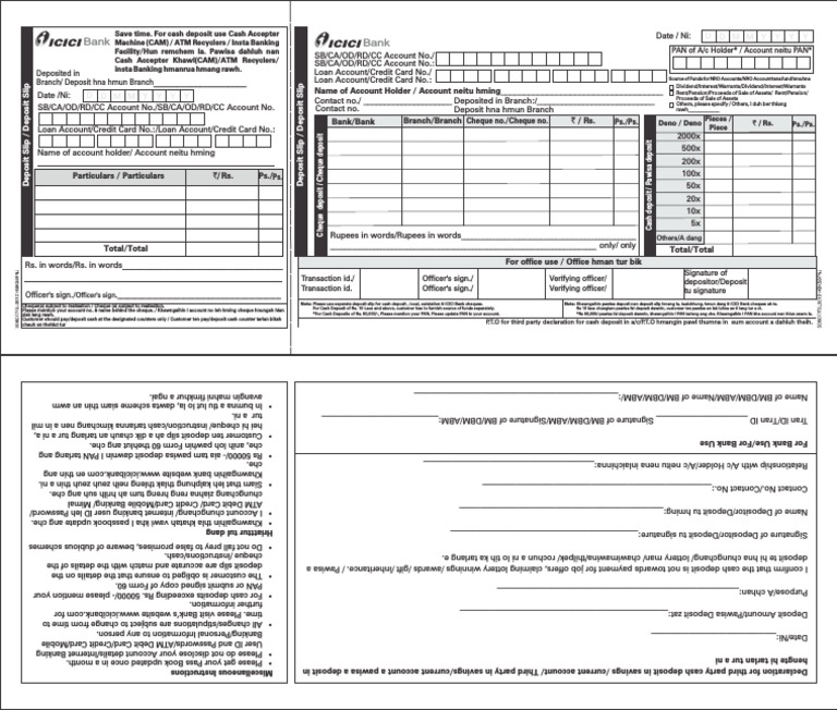 Mizoram Rural Bank Deposit Instructions | PDF | Deposit Account ...