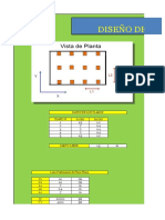 Diseño de losa postensada de placa plana con datos de claros y cargas de diseño