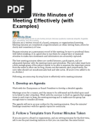 How To Write Minutes of Meeting Effectively (With Examples) : 1. Develop An Agenda