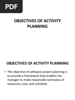 Objectives of Activity Planning