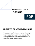 Objectives of Activity Planning