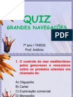 Quiz sobre as Grandes Navegações