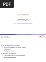 Linear Systems: Prof Sung-Ho Hur