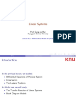 Linear Systems: Prof Sung-Ho Hur