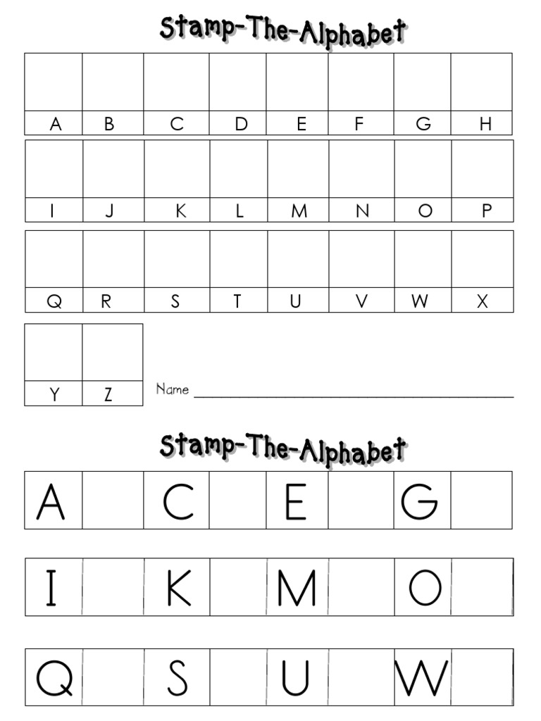 Stamp the Alphabet Sheets