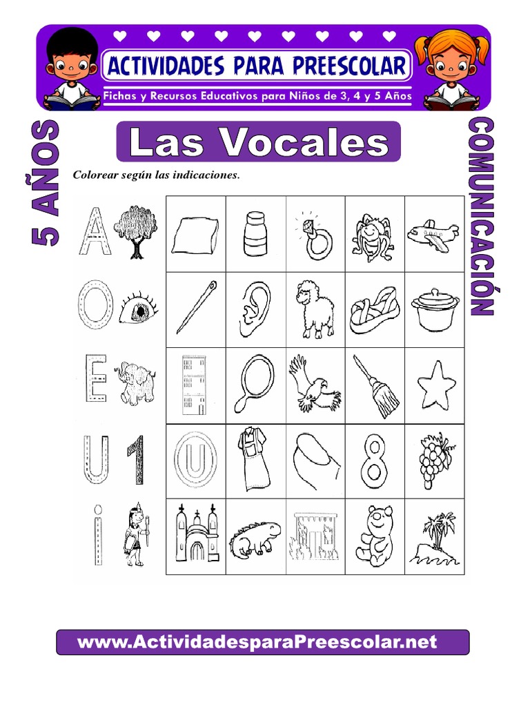 Fichas De Las Vocales Para Niños De 5 Años – SJGCK