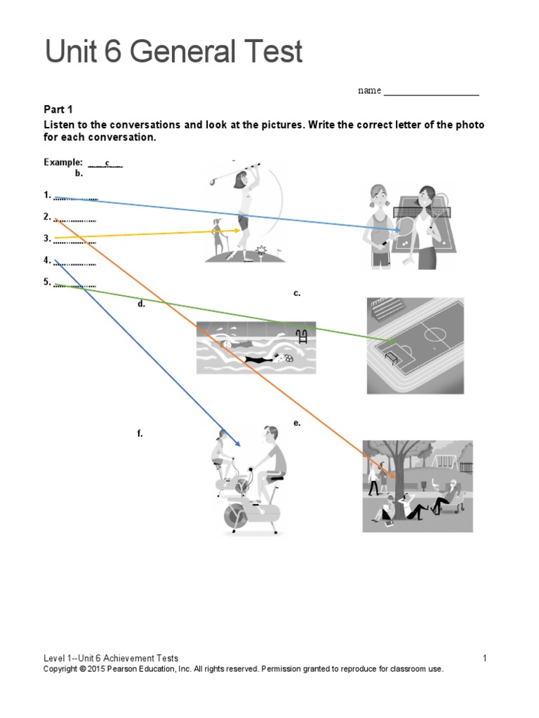Test de Ingles 6 | PDF