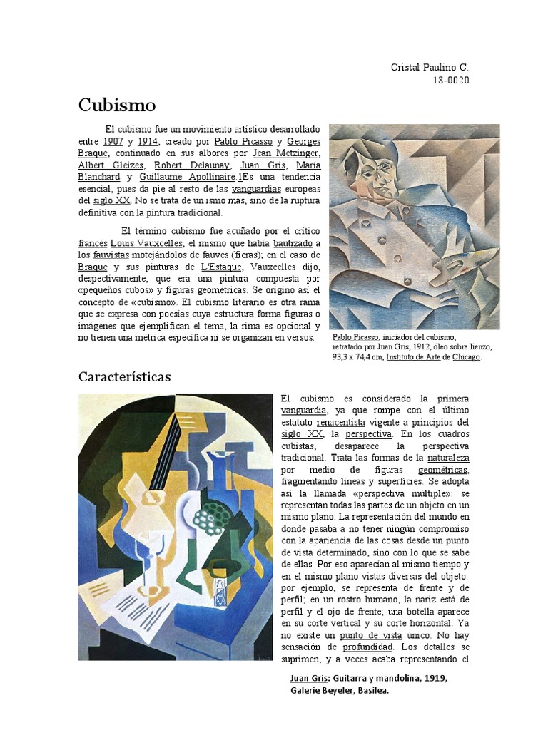 Historia y Características del Cubismo | PDF | Cubismo | Estética