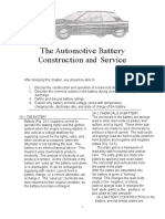 The Automotive Battery Construction and Service