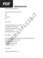 Digital Electronics: Multiple Choice Questions and Answers