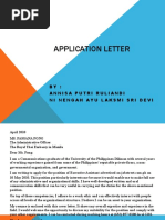 Application Letter: By: Annisa Putri Ruliandi Ni Nengah Ayu Laksmi Sri Devi