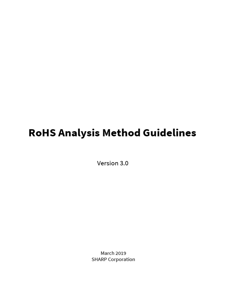 RoHS Analysis Method Guidelines 3.0 | PDF | Mass Spectrometry | Gas ...