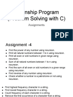Internship Program (Problem Solving With C) : Assignments
