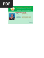 Teacher'S Identity Card: Department of School Education Vembakottai Union, Virudhunagar (D.T)