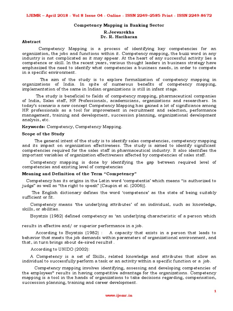 Competency Mapping in Banking Sector PDF | PDF | Competence (Human ...