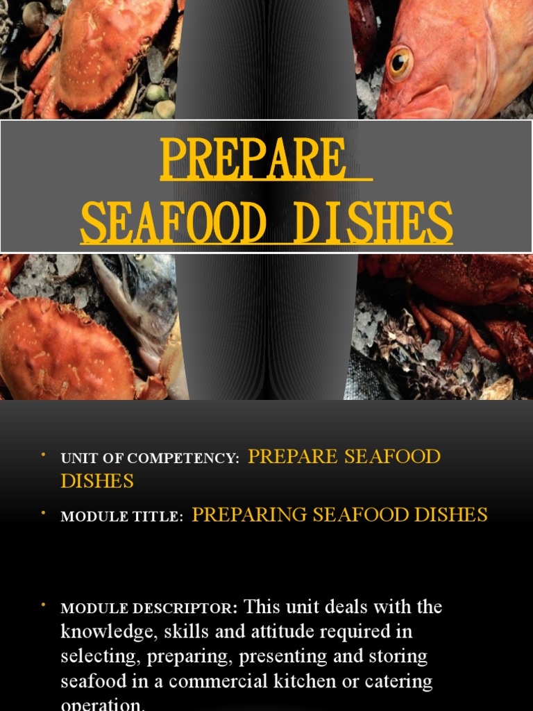 Prepare Seafood Dishes PDF Grilling Food And Drink