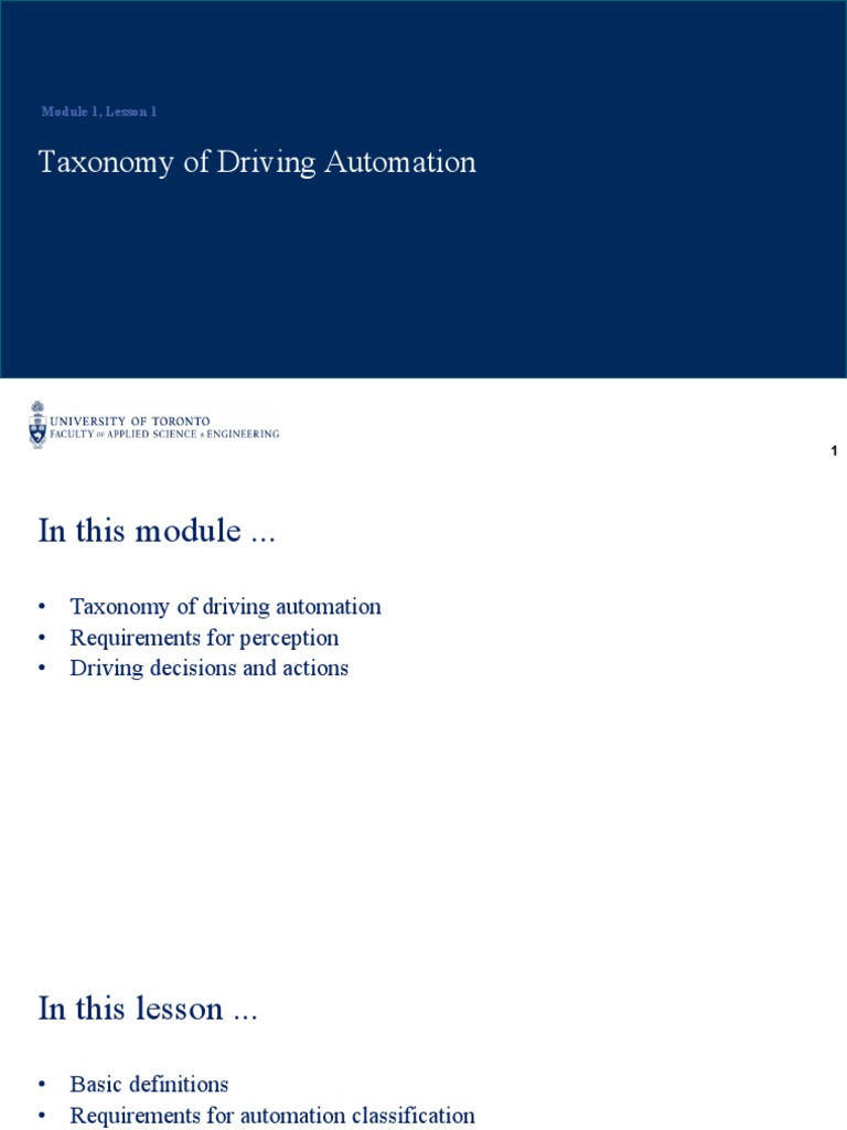 Driving Automation Taxonomy Explained | PDF | Manufactured Goods ...