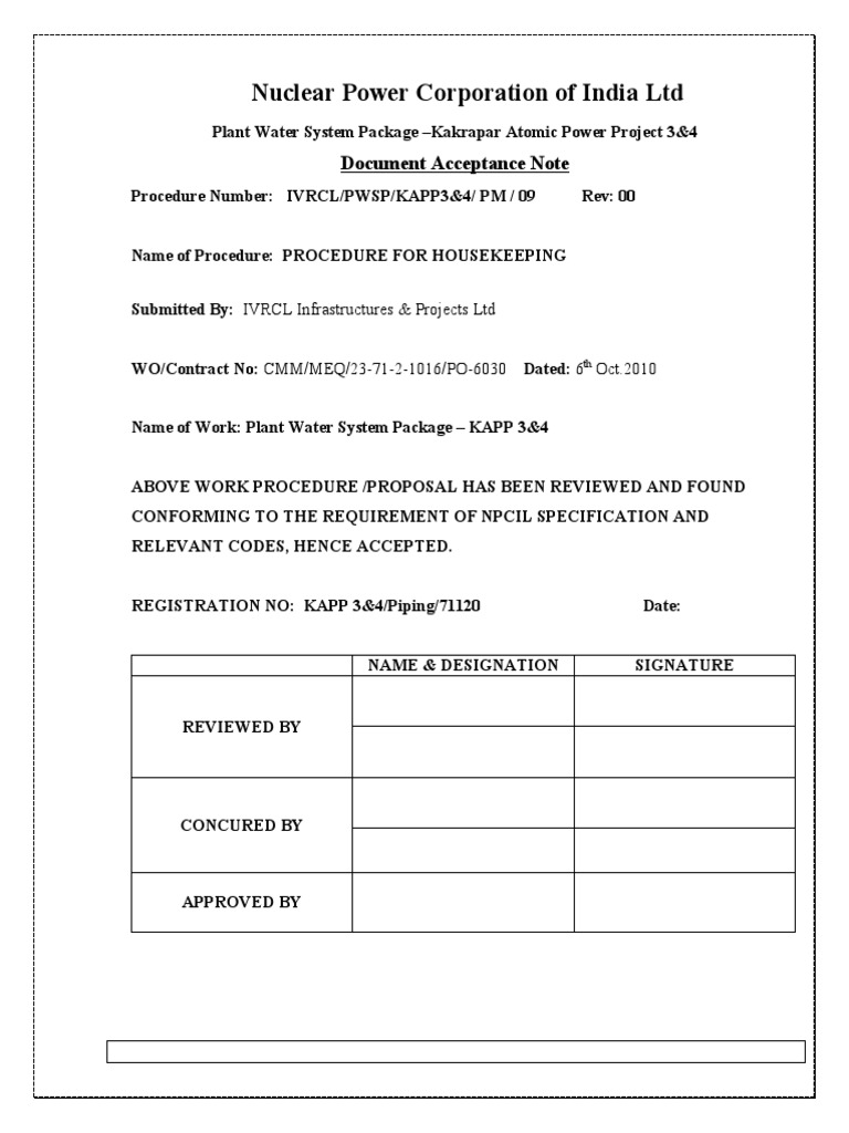 Procedure For Housekeeping | PDF | Housekeeping | Nature