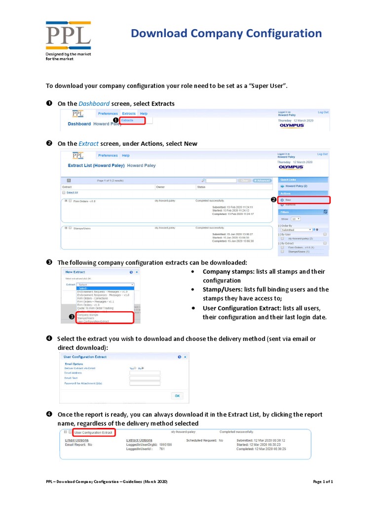 PPL Company Configuration Download Guide | PDF