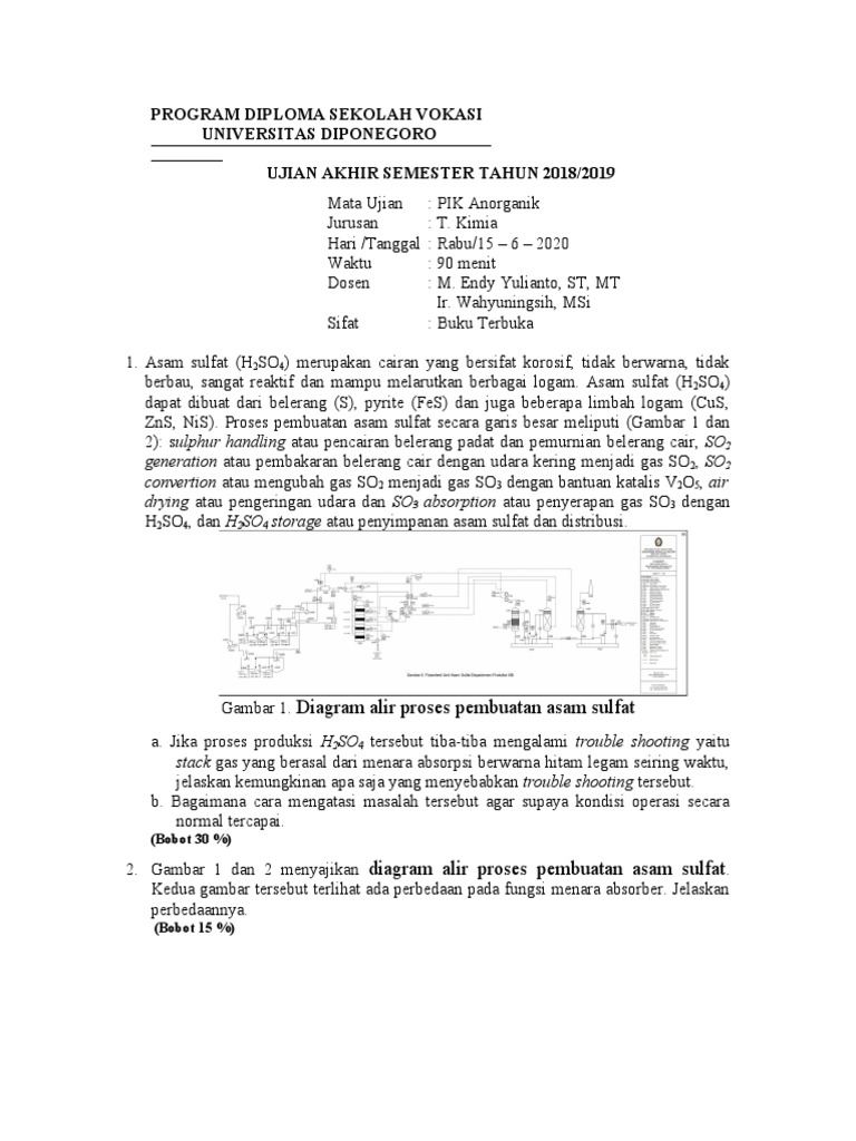 Proses Pembuatan H2SO4 dan NaOH | PDF
