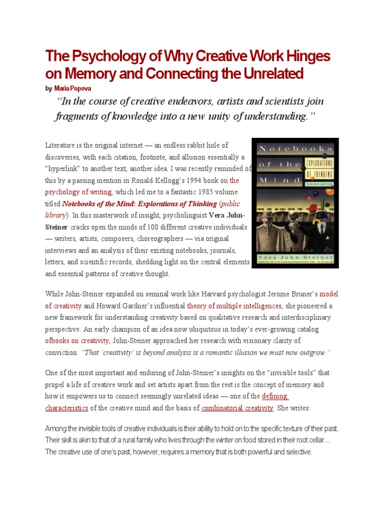 The Psychology of Why Creative Work Hinges On Memory and Connecting The