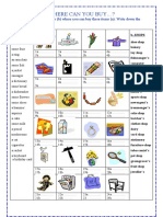 Where Can You Buy ?: Match The Name of The Shops (B) Where You Can Buy These Items (A) - Write Down The Names