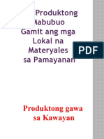 Mga Produktong Mabubuo Mula Sa Lokal Na Materyales Sa Pamayanan