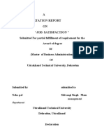 A Dissertation Report ON "Job Satisfaction ": Management Department