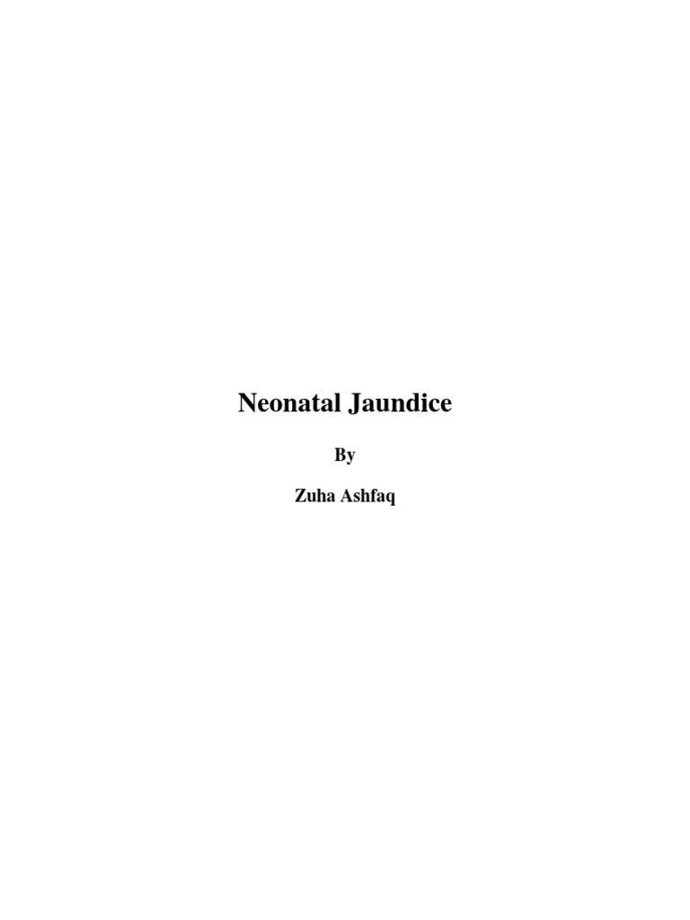 Neonatal Jaundice Final Pdf Medical Specialties Clinical Medicine